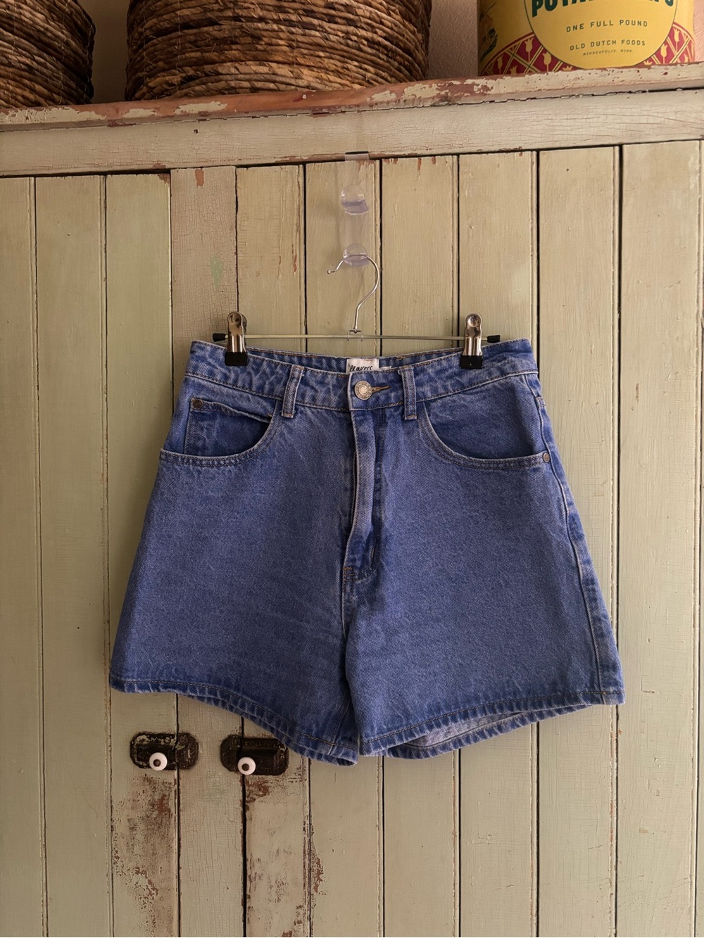 Princess Polly Vintage-Inspired Blue High Rise Denim Shorts